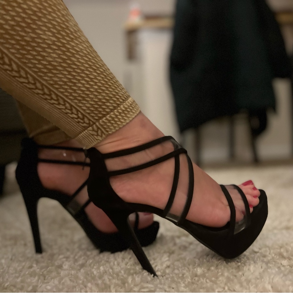 Black worn heels